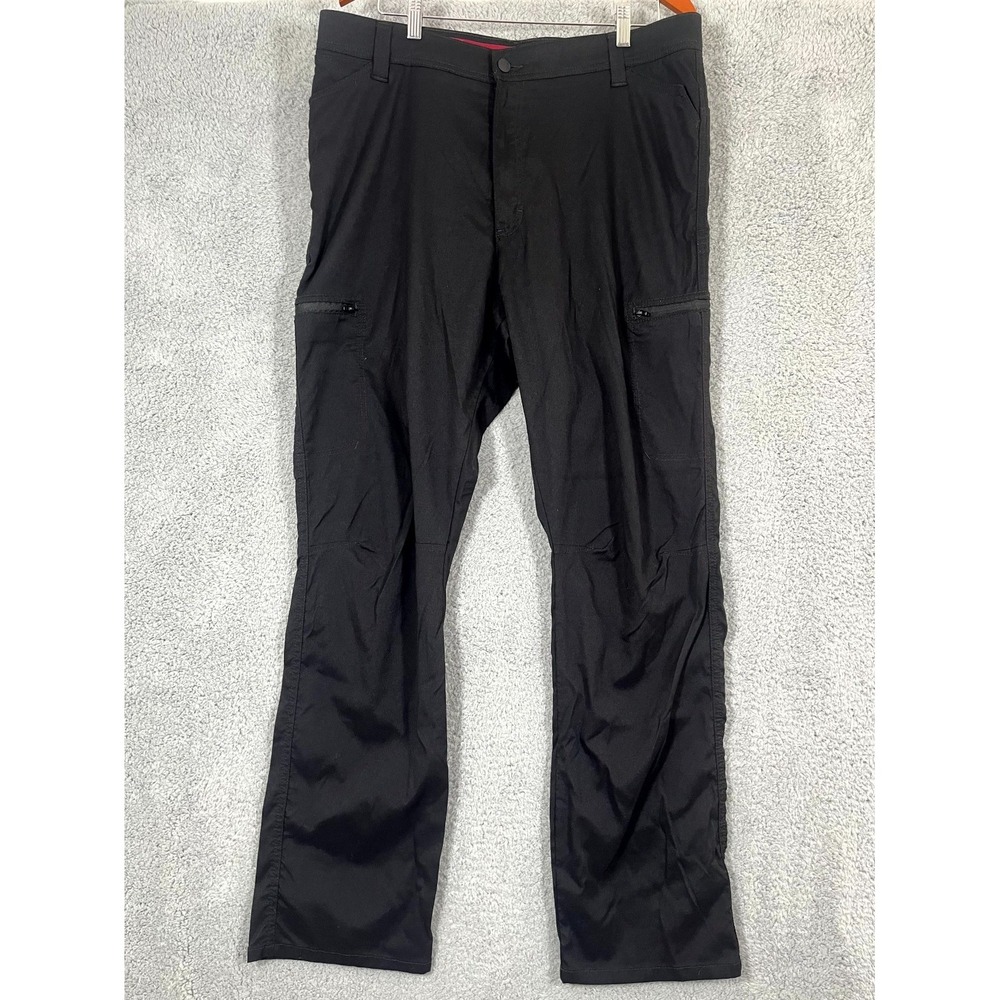 Wrangler All Terrain Cargo Pants Men's 36x32 Black Stretch Hiking Outdoor Casual